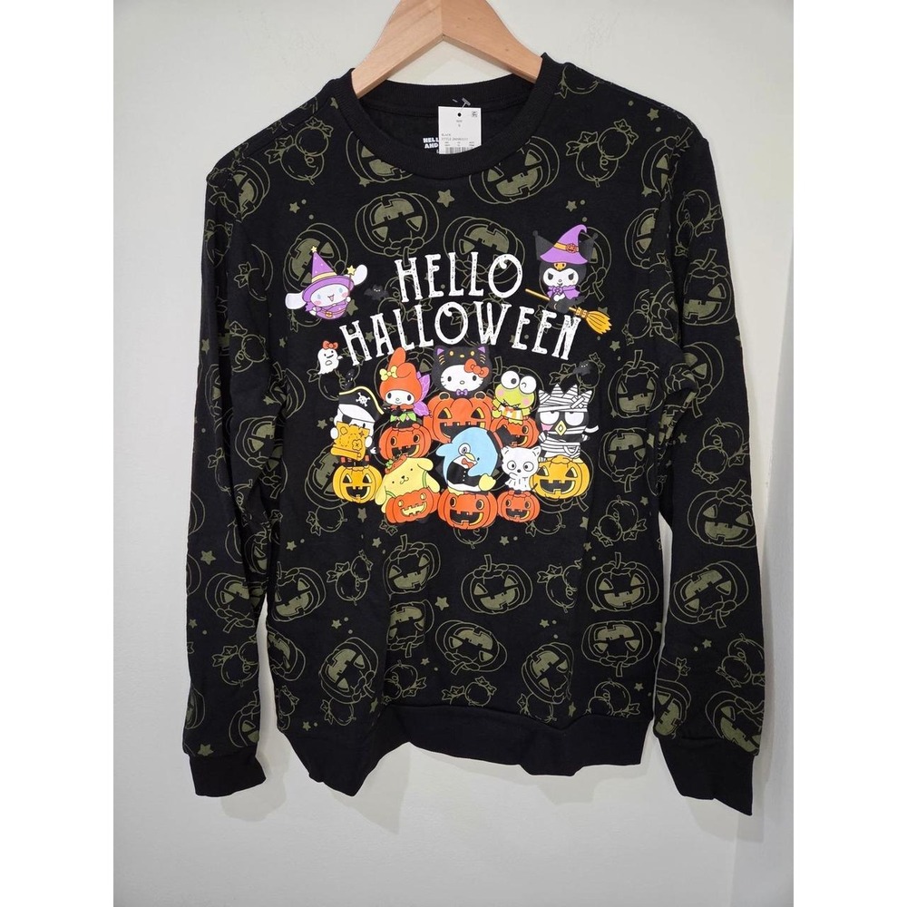 Sanrio Hello Kitty and Friends Halloween Sweatshirt Black Small NEW